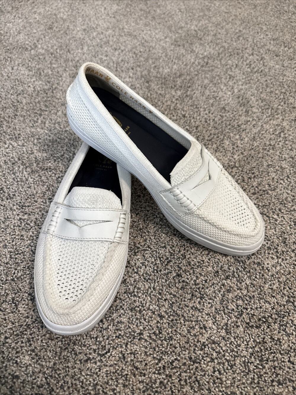 COLE HAAN Pinch Weekender LX Stitchlite Loafers size 9 White Comfort Classic